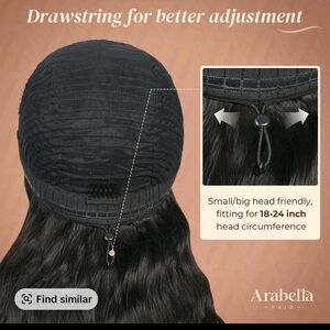 Black Drawstring Hair Cap
